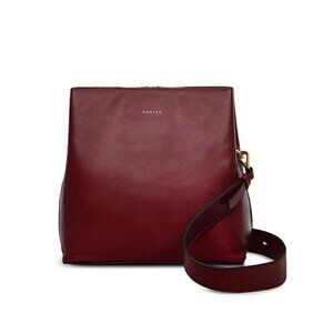 RADLEY Dukes Place pebbled leather middle compartment crossbody bag - BURGUNDY